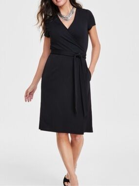 ✨ INC International Concepts Black Wrap Dress ✨ NWT
